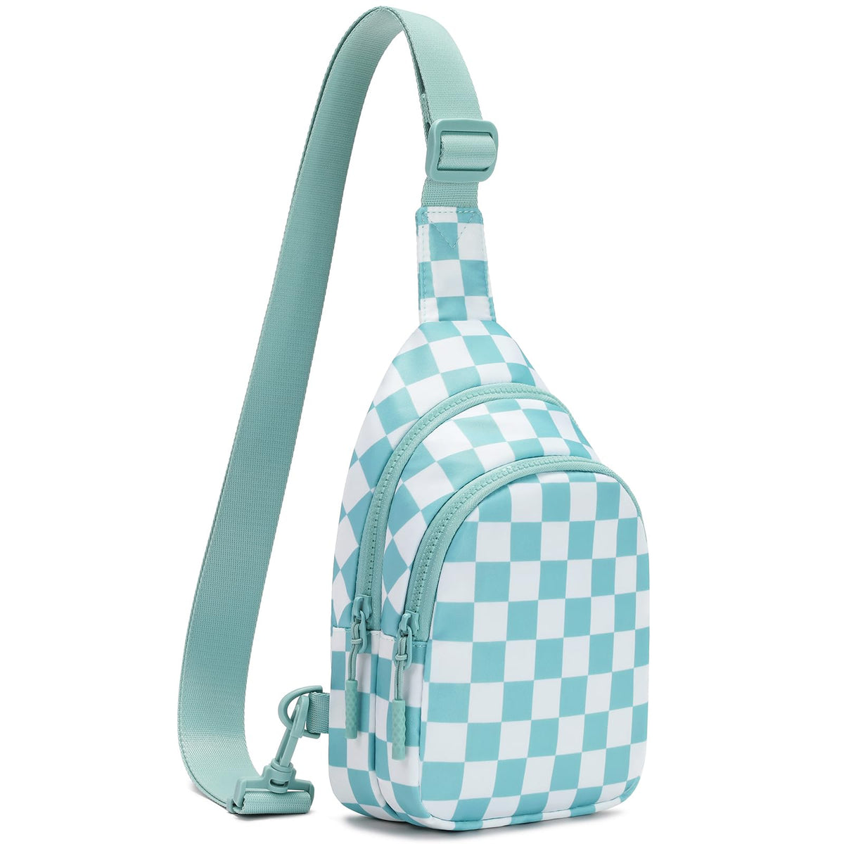 Ounamei Checkered Sling Bag Lightweight Crossbody Chest Bag with Adjustable Strap, Water-Resistant Nylon, Travel & Everyday Use