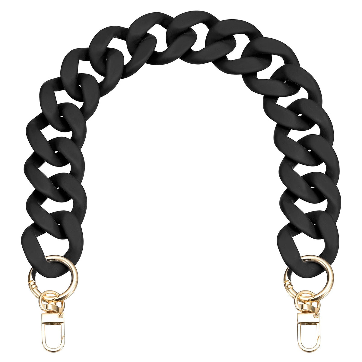 Acrylic Flat Purse Chain Strap | 17.7" Lightweight Handbag Replacement Strap with Metal Buckles