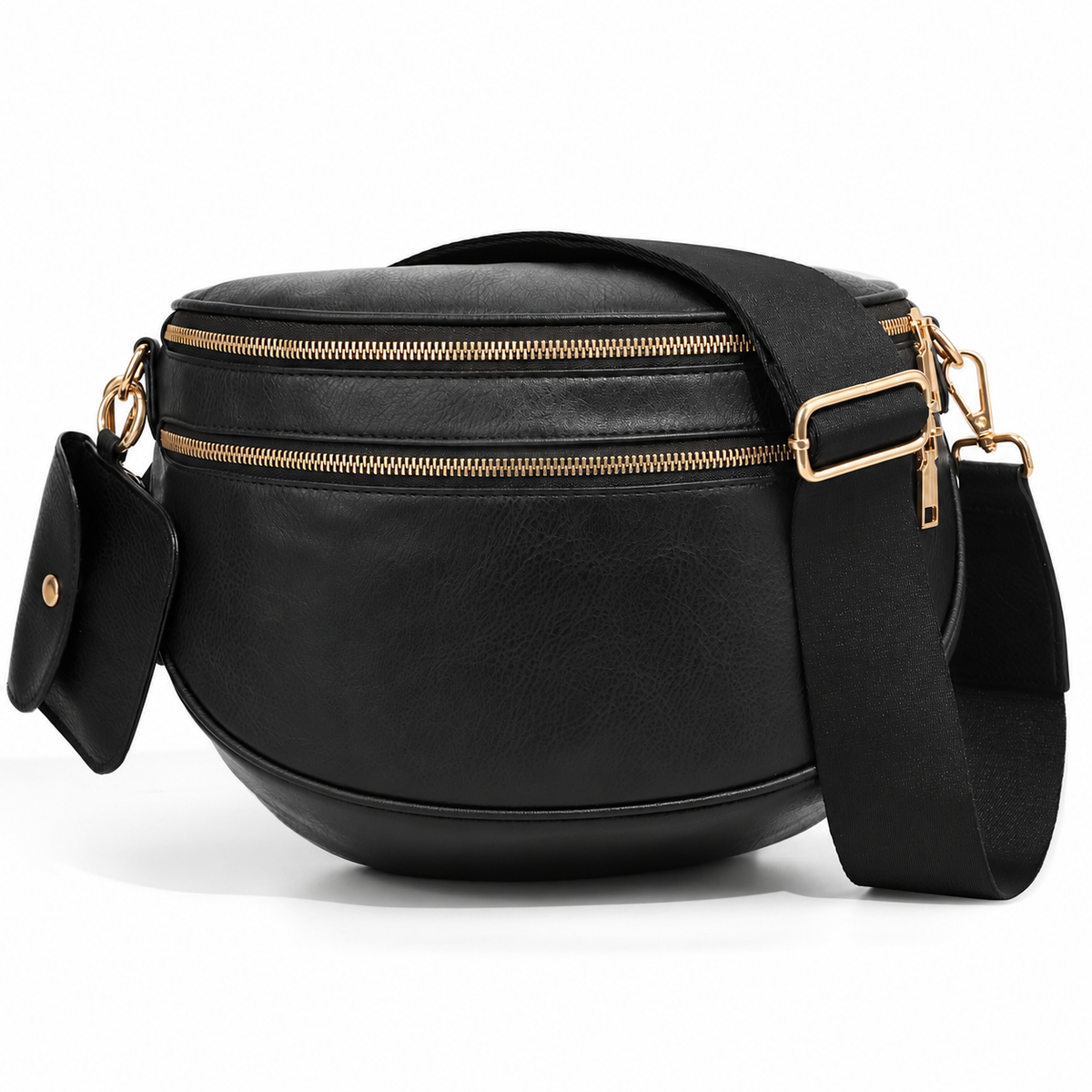 Ounamei Checkered Crossbody Bum Bag for Women Large Capacity Belt Bag for Moms & Everyday Travel