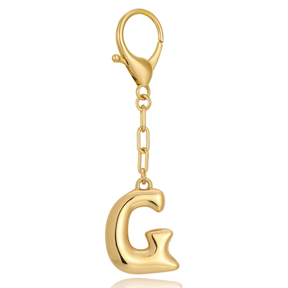 Initial Letter Bag Charm | Gold Bubble Alphabet Keychain for Women Handbag Accessory & Gift