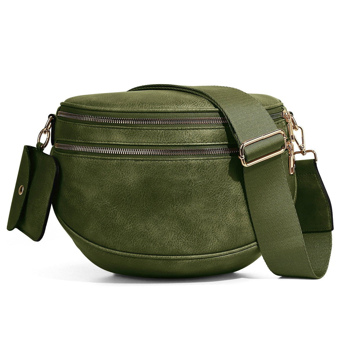 Ounamei Checkered Crossbody Bum Bag for Women Large Capacity Belt Bag for Moms & Everyday Travel