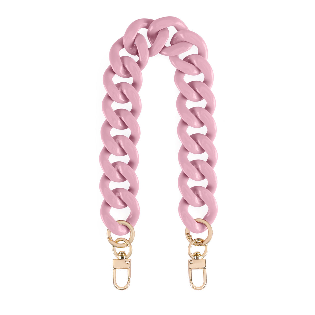 Acrylic Flat Purse Chain Strap | 17.7" Lightweight Handbag Replacement Strap with Metal Buckles