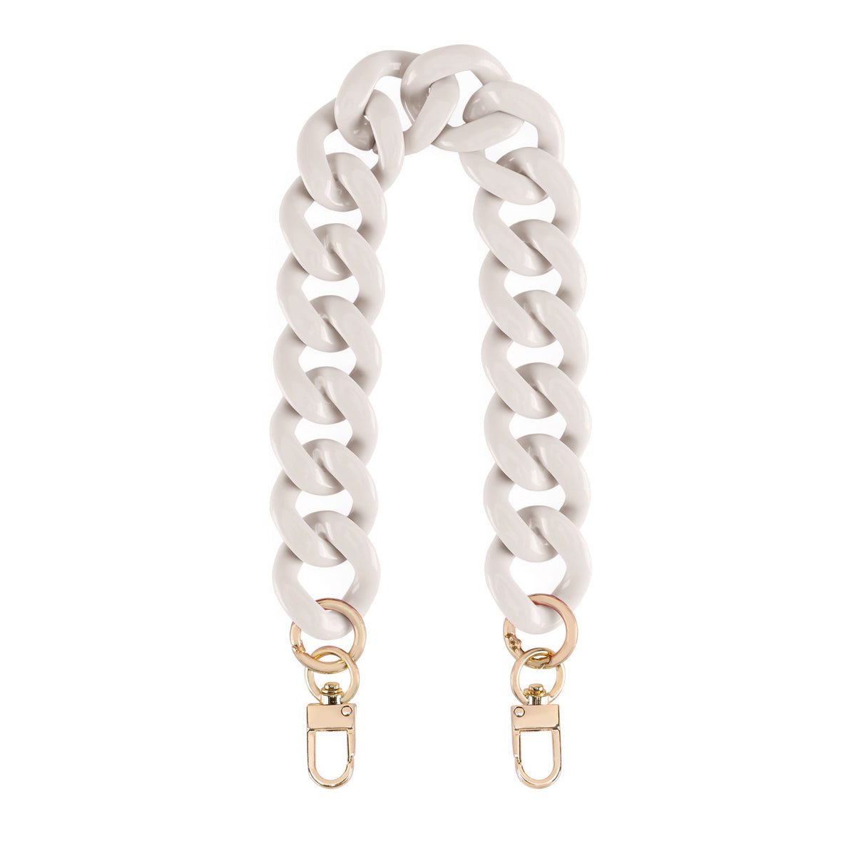 Acrylic Flat Purse Chain Strap | 17.7" Lightweight Handbag Replacement Strap with Metal Buckles
