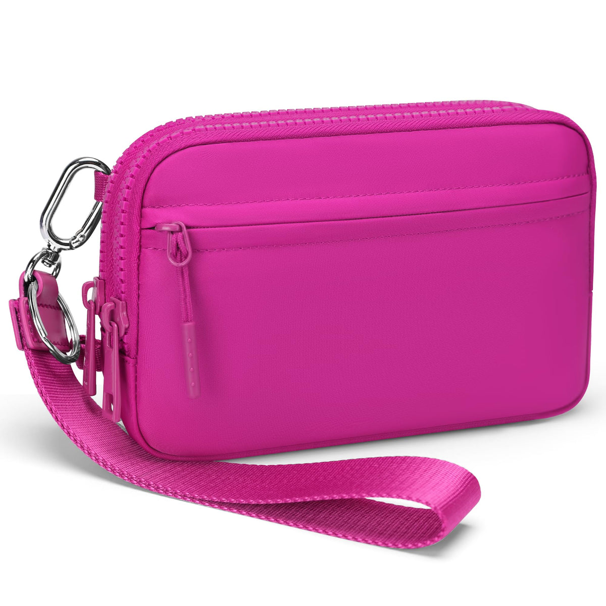 Ounamei Quilted Nylon Wristlet Crossbody Wallet for Women 4-Zipper Small Bag with RFID Protection & Adjustable Strap
