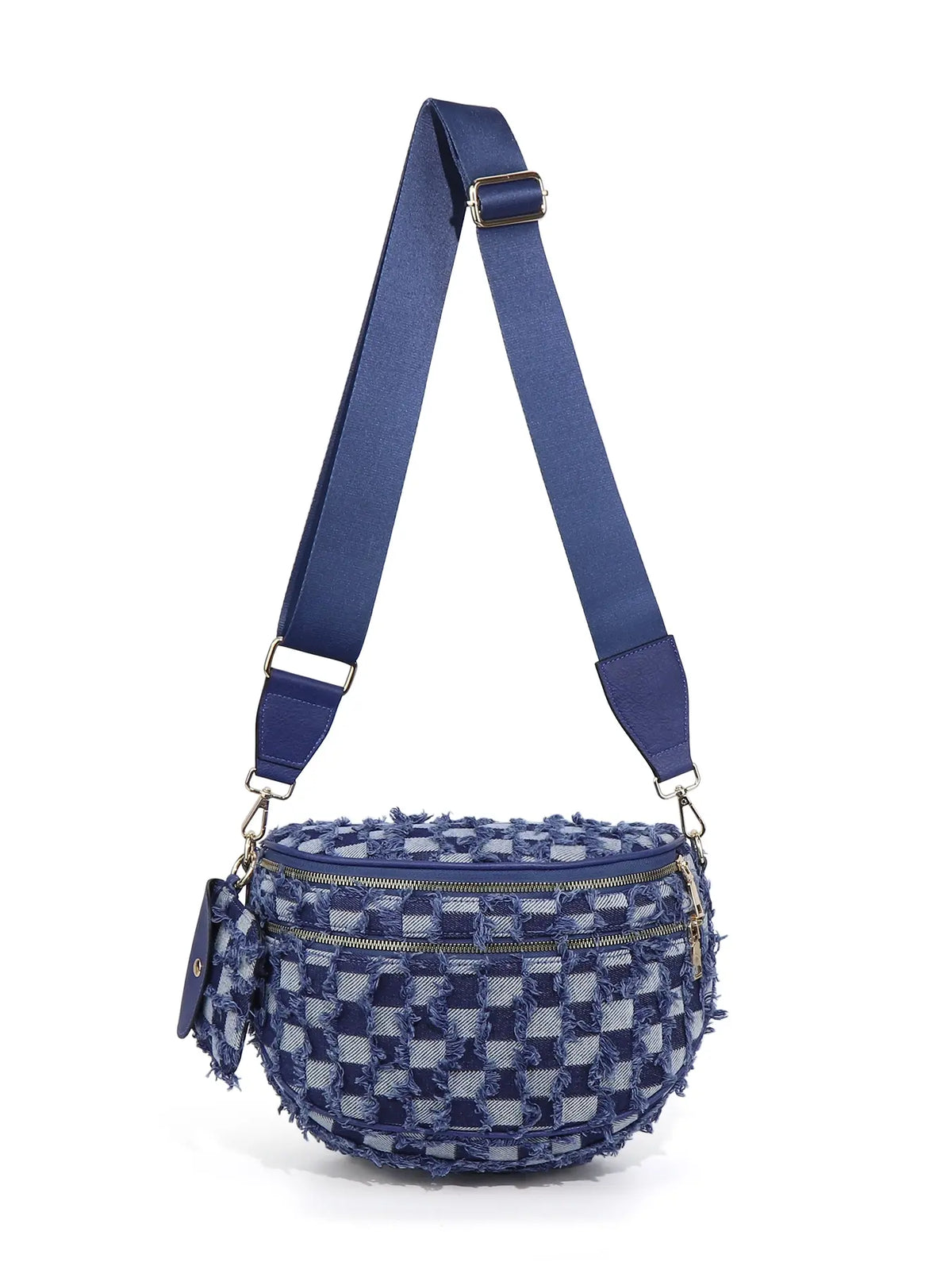 Ounamei Checkered Crossbody Bum Bag for Women Large Capacity Belt Bag for Moms & Everyday Travel