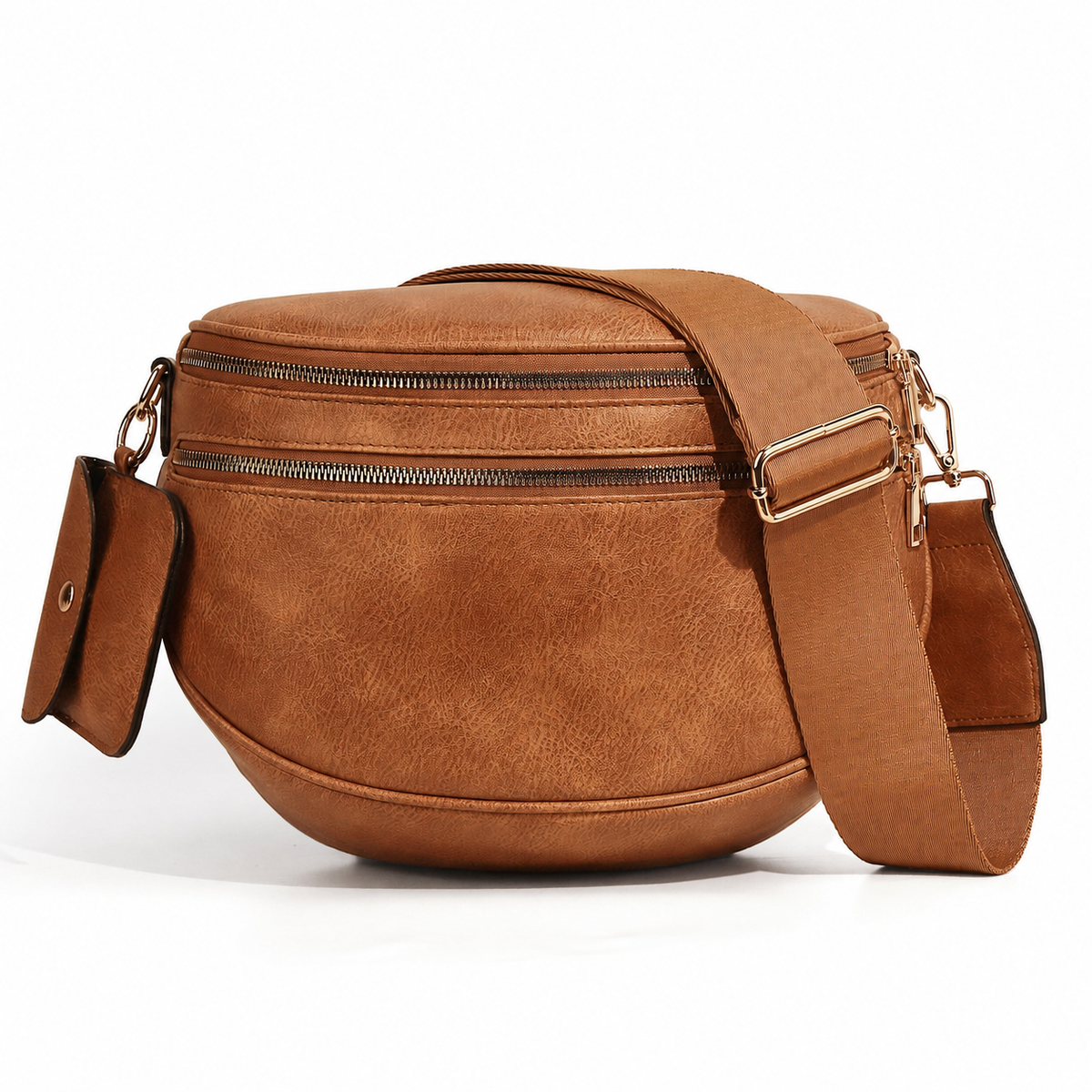 Ounamei Checkered Crossbody Bum Bag for Women Large Capacity Belt Bag for Moms & Everyday Travel