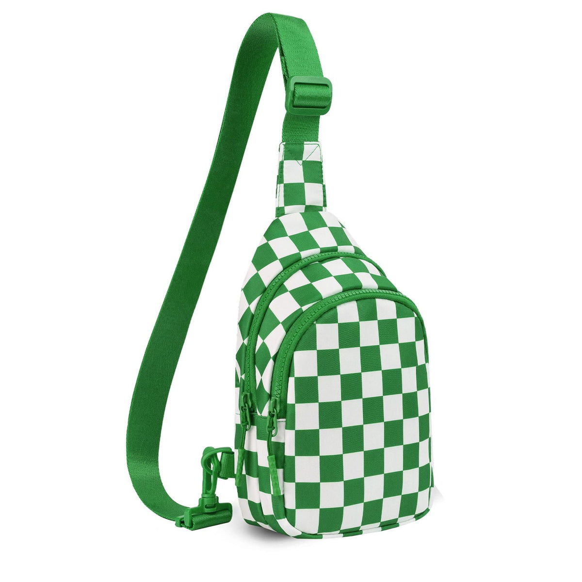 Ounamei Checkered Sling Bag Lightweight Crossbody Chest Bag with Adjustable Strap, Water-Resistant Nylon, Travel & Everyday Use