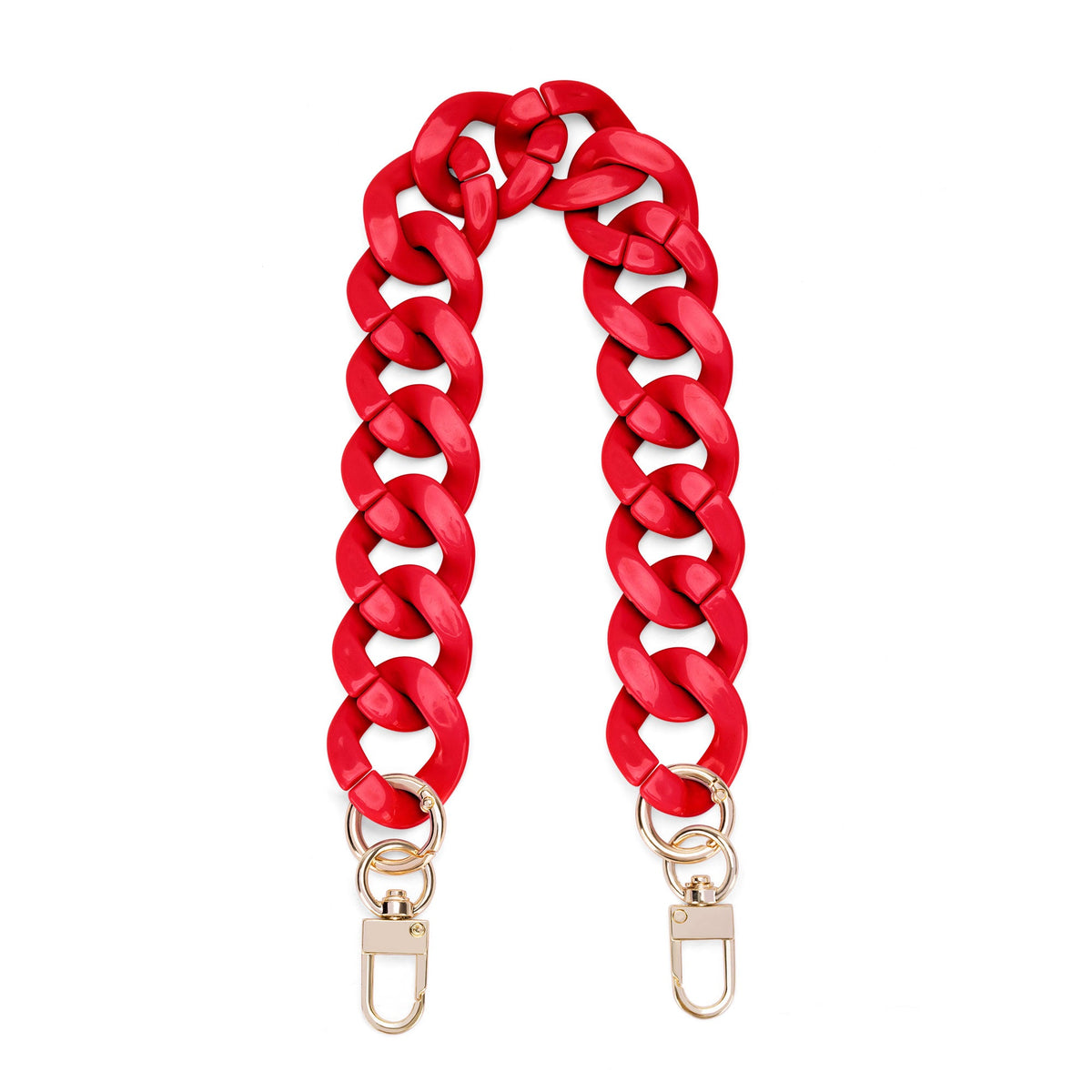 Acrylic Flat Purse Chain Strap | 17.7" Lightweight Handbag Replacement Strap with Metal Buckles