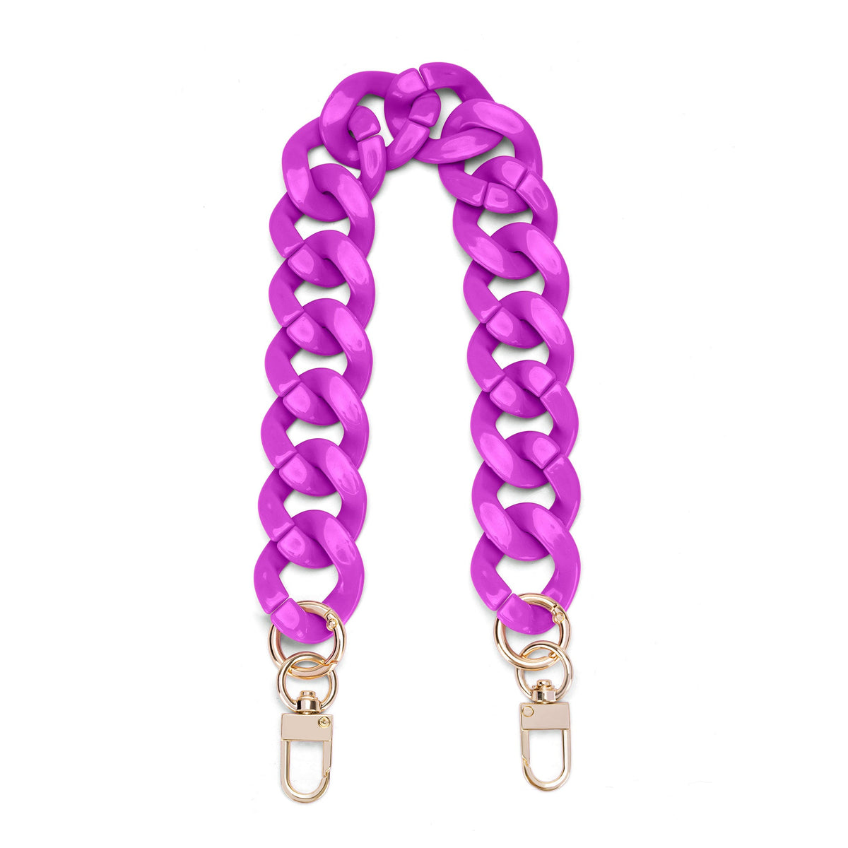 Acrylic Flat Purse Chain Strap | 17.7" Lightweight Handbag Replacement Strap with Metal Buckles