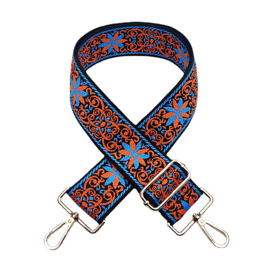 Blue & Orange Leaf Bag Strap