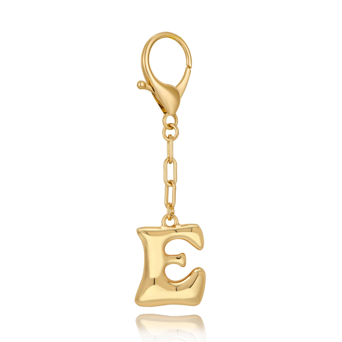 Initial Letter Bag Charm | Gold Bubble Alphabet Keychain for Women Handbag Accessory & Gift