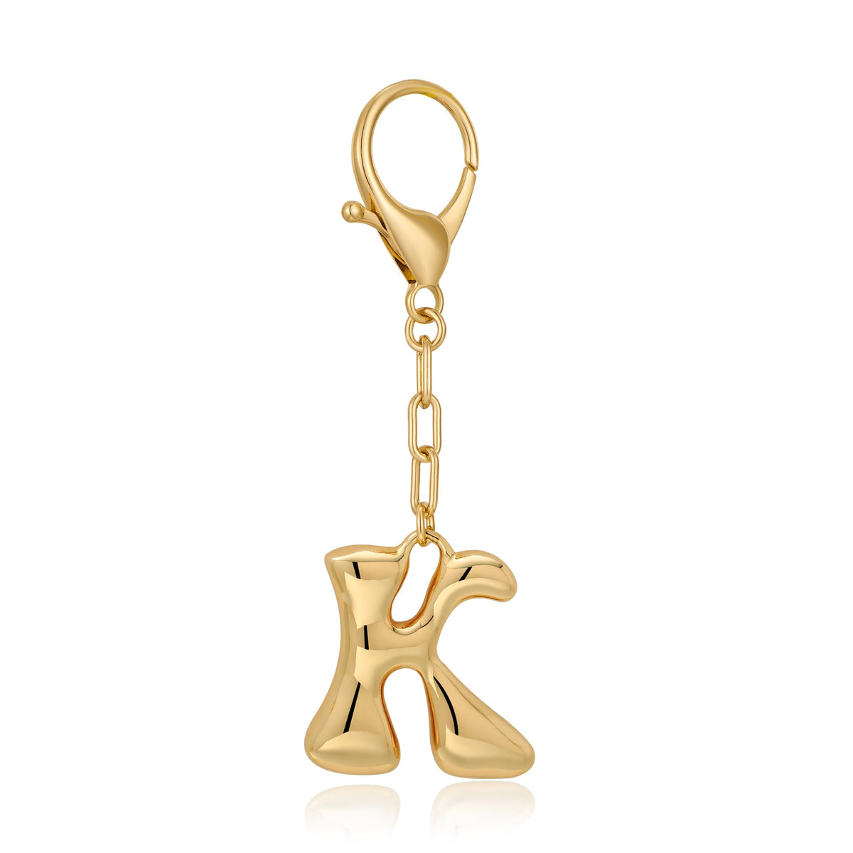 Initial Letter Bag Charm | Gold Bubble Alphabet Keychain for Women Handbag Accessory & Gift
