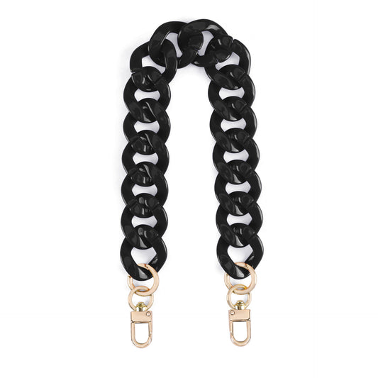 Acrylic Flat Purse Chain Strap | 17.7" Lightweight Handbag Replacement Strap with Metal Buckles