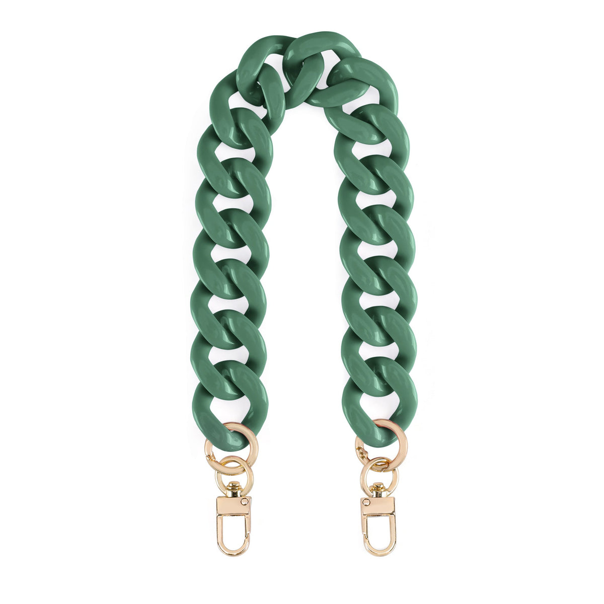 Acrylic Flat Purse Chain Strap | 17.7" Lightweight Handbag Replacement Strap with Metal Buckles