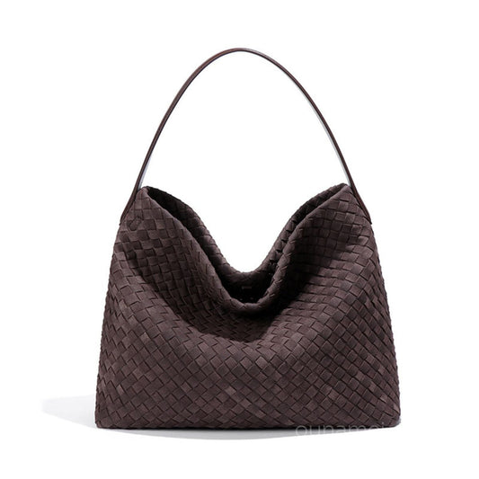 Ounamei Woven Faux Suede Hobo Bag | Slouchy Tote, Crossbody & Shoulder Handbag for Women