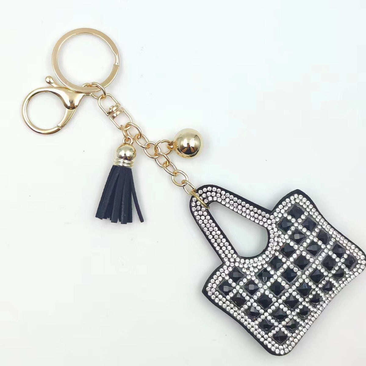 Ounamei Mini Handbag Keychain | Crystal Tassel Bag Charm